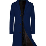Men's Casual Extended Above The Knee Woolen Trench Coat