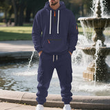 Fleece-lined Men's Loose Sports And Leisure Suit