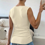 Women's European And American Temperament Pure Color Vest
