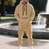 Fleece-lined Men's Loose Sports And Leisure Suit