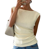 Women's European And American Temperament Pure Color Vest