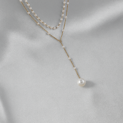 ZAKOL Imitation Pearl Double Layered Choker Necklace Women's
