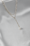 ZAKOL Imitation Pearl Double Layered Choker Necklace Women's