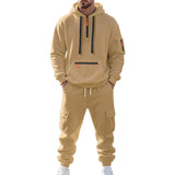 Fleece-lined Men's Loose Sports And Leisure Suit