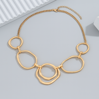 Personalized Irregular Round Patchwork Necklace Women's Fashion