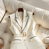 Western Style Chic Classic Style White Suit Vest